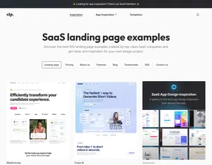 SaaS landing page examples screenshot