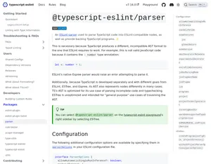 Typescript ESLint Parser screenshot