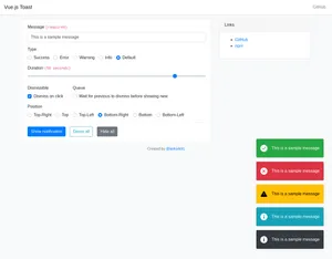 Vue Toast Notification screenshot
